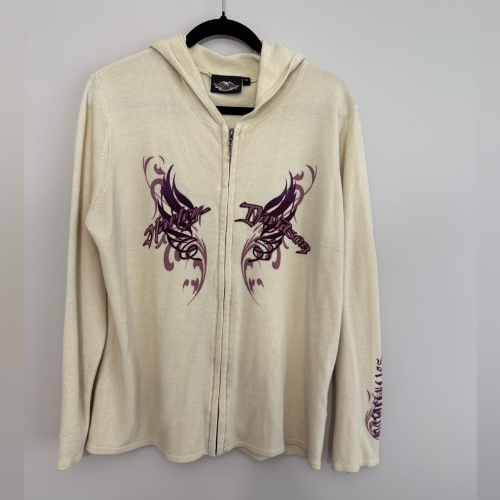 Harley Davidson Cream Zip up Jacket